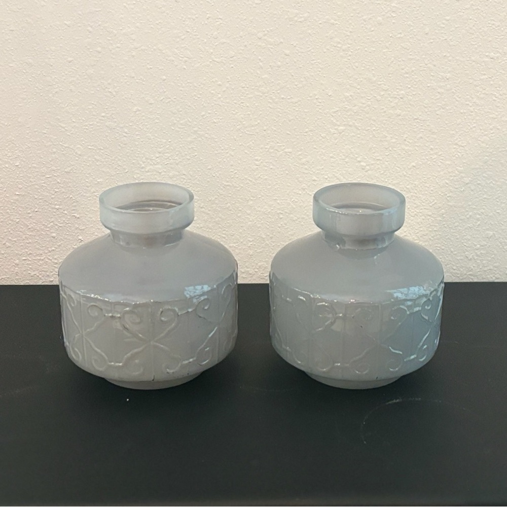 Elegant Gray Glass Vases
